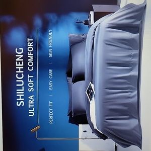 Shilucheng King Dark Gray 4 pc bed sheet set microfiber 1800 Thread Egypt New …